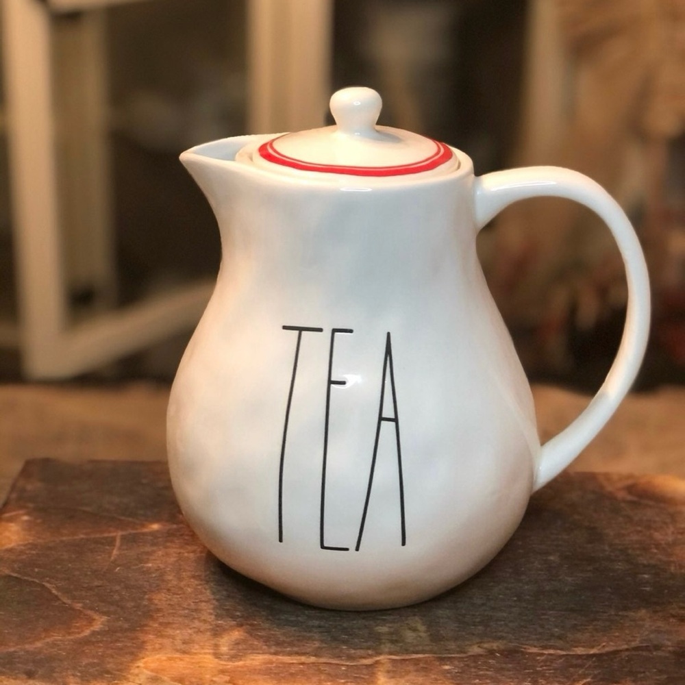 NWT Retired 2017 Rae Dunn Red Line Boutique Tea Pot Discontinued